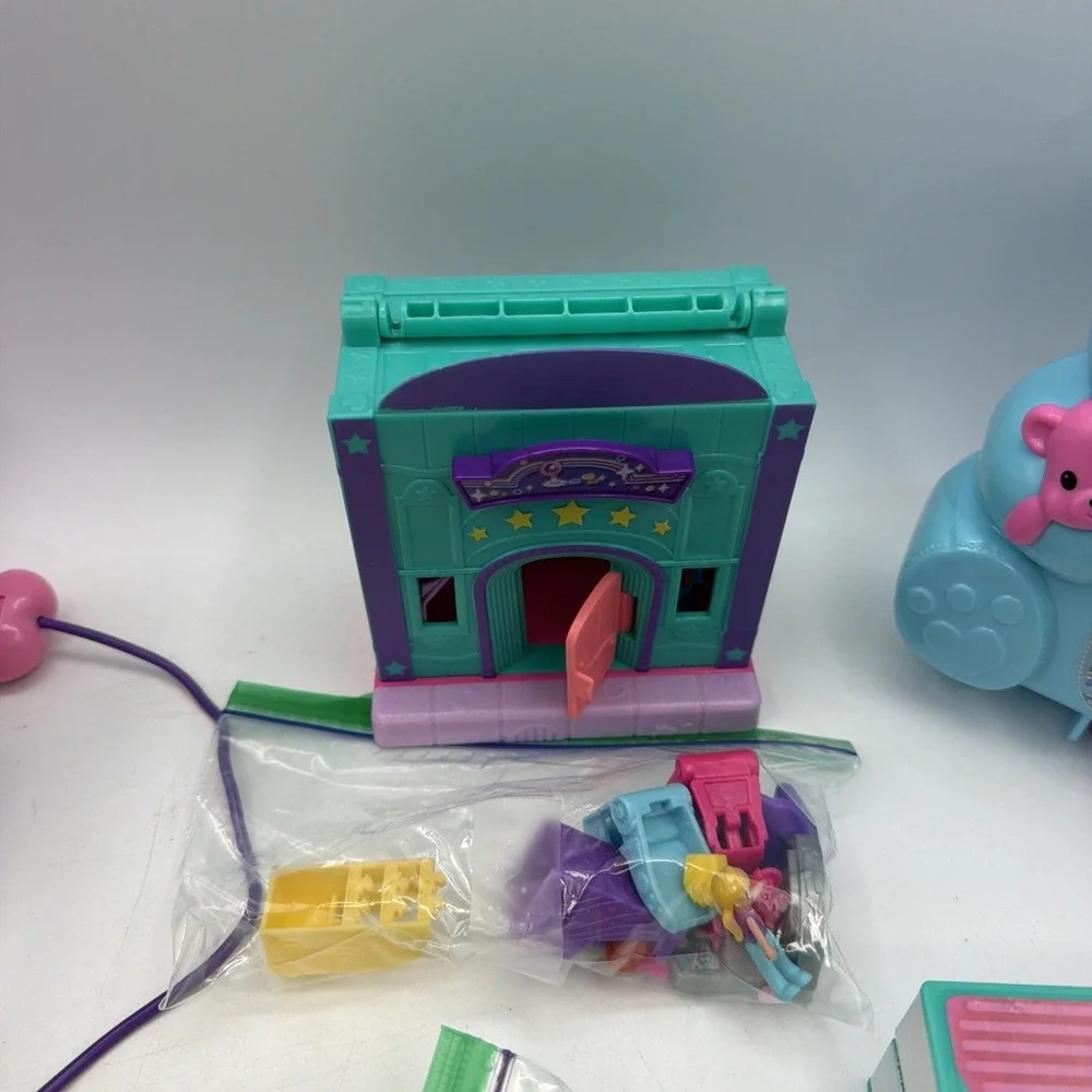 Lot of 7 Polly Pocket Compact Playsets W/  Figures Dolls & Accessories